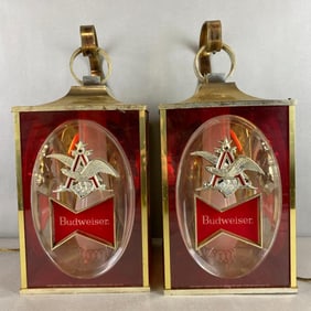 Group of 2 Budweiser Beer Advertising Hanging Lantern Lights