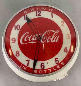 Coca Cola Light Up Advertising Plastic Clock