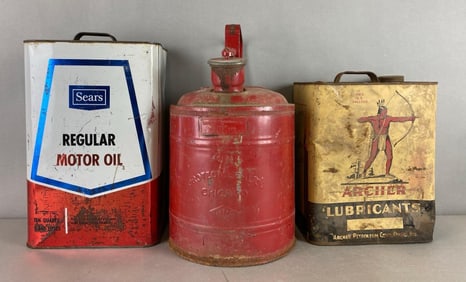 Group of 3 Vintage Oil and Gas Cans
