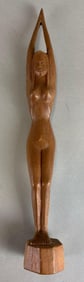 Carved Risque Woman in Yoga Pose