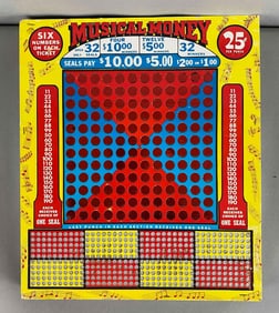 Vintage Musical Money Gambling Punchboard