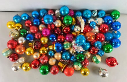 Large Group of Glass Christmas Ornaments