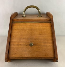 Antique Wood Fireplace Coal Box