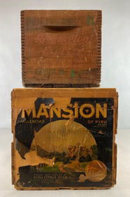 Group of 2 Vintage Advertising Wood Crates