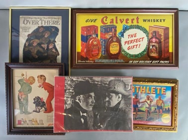 Group of Framed Advertising and More