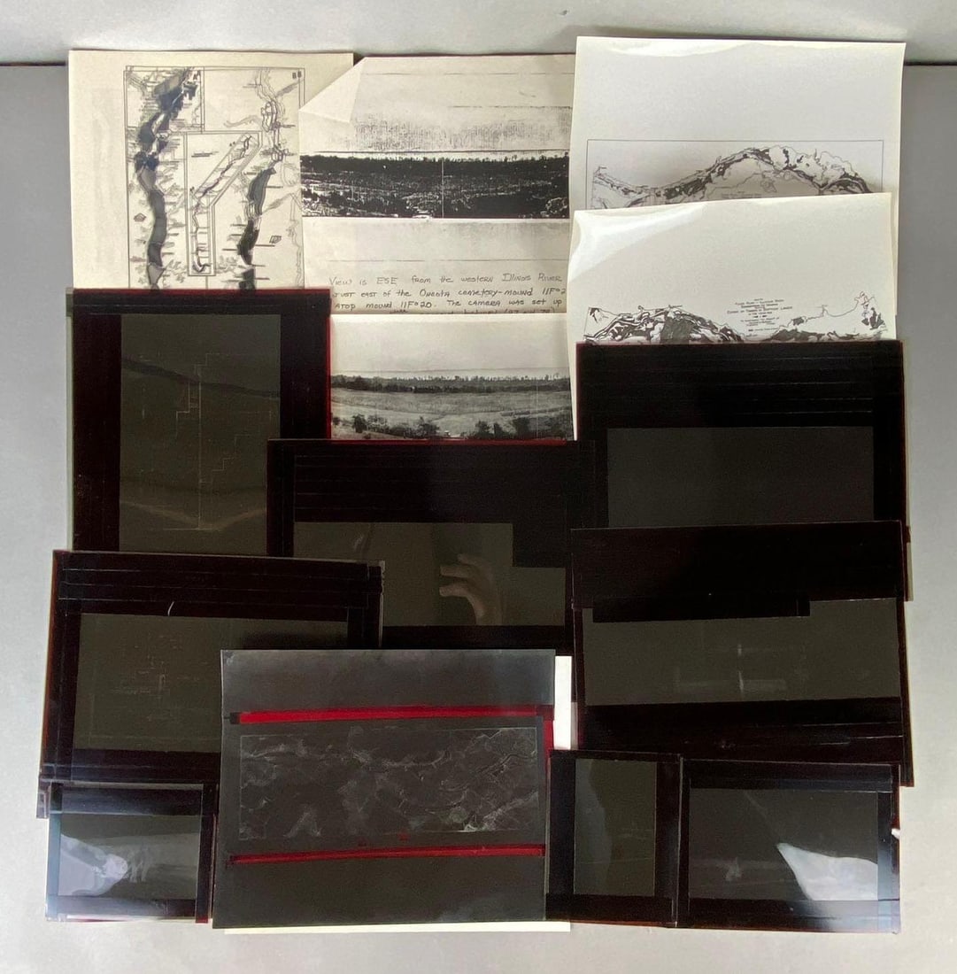 Group of Geographic Negatives and More: Includes blueprints, zoning, machinery, and more, Largest measures 9 x 12 inches.