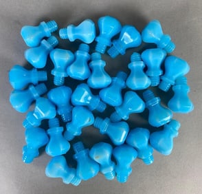 Group of Light Blue Opaque Glass Dresser/Cabinet Knobs