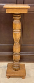 Vintage Wood Pedestal Base Plant Stand