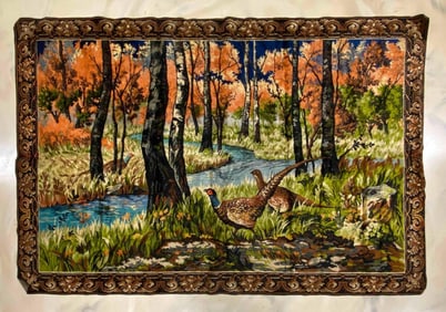Italian Forest Pheasants Wall Rug Tapestry
