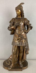 Eutrope Bouret Bronze Statue Noble and Lute