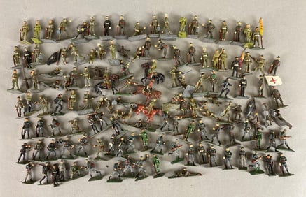 Large Group of Lead Soldiers American and German
