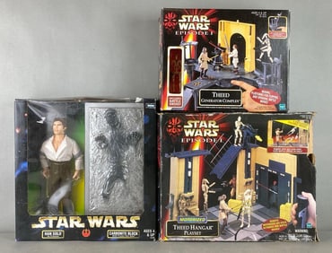 Group of Star Wars Playsets and Action Figure