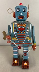 Modern Drummer Robot Tin Litho Wind-Up Toy