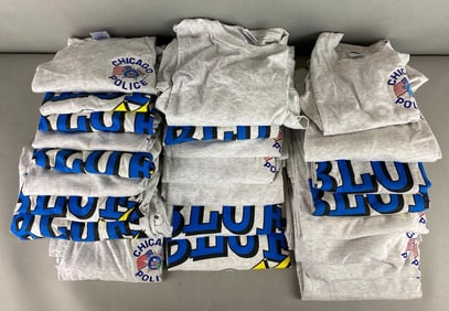Group of 24 Chicago Police T Shirts Assorted Sizes