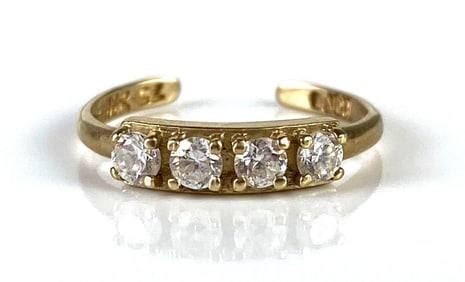 10K Gold CZ Toe Ring