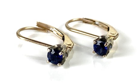 14K White Gold Blue Spinel Earrings