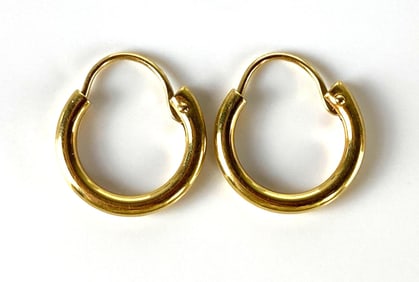 Pair of Small 14K Gold Hoop Earrings
