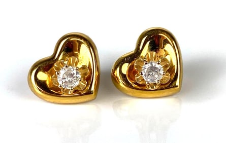 Pair of 14K Diamond Stud Earrings