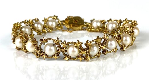 14K Gold Pearl Bracelet