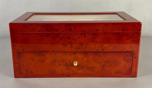 Burlwood Jewelry and Watch Case/Box