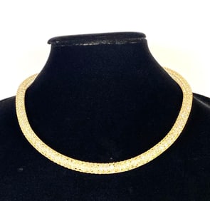 Stainless Stewl Mesh Caged Bead Necklace