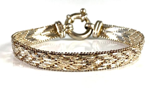 Sterling Silver Italian Milor Herringbone Bracelet