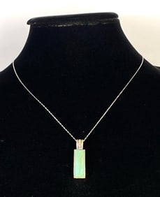 Sterling Silver Italian Turquoise Pendant Necklace