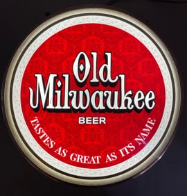 1975 Old Milwaukee Beer Double Sided Dome Advertising Sign