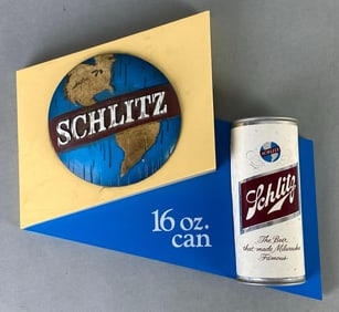 Schlitz 16 Oz Beer Can Advertising Sign