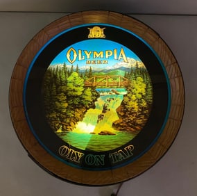 Olympia Beer On Tap Light Up Advertising Sign