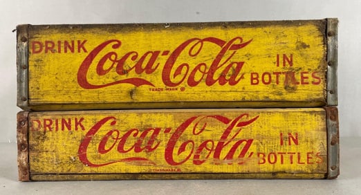 Group of 2 Vintage Coca-Cola Wood Advertising Crates