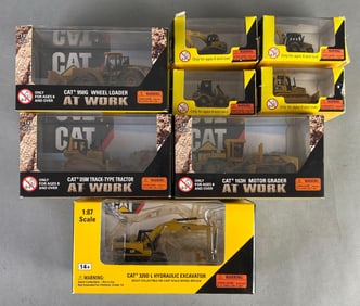Group of CAT Die-Cast Heavy Equipment Vehicle Models