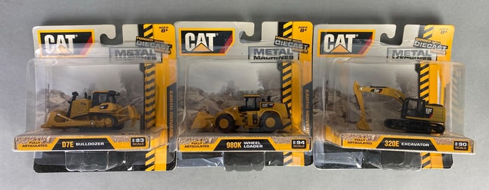 Group of 3 CAT Die-Cast Heavy Equipment Vehicle Models