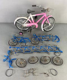 Group of Die-Cast Model Bikes and Bike Parts