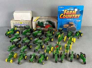 Group of Die-Cast John Deere Tractors and More