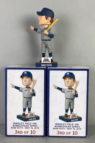 Group of 2 Babe Ruth Wrigley Field 100 Bobblehead