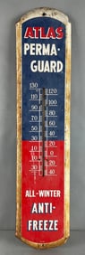Vintage Atlas Perma-Guard Anti-Freeze Metal Advertising Thermometer