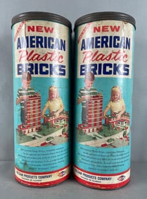 Group of 2 Vintage Halsam American Plastic Bricks Sets