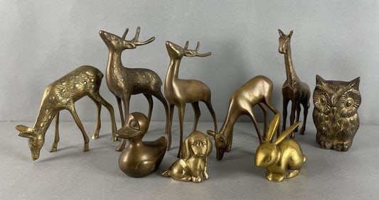 Group of Brass Animal Figurines