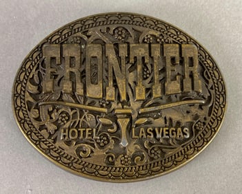 Frontier Hotel Las Vegas Brass Belt Buckle