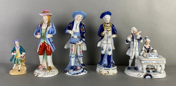 Group of 5 Porcelain Hand Painted Figurines
