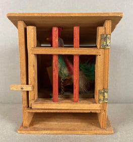 1900 German Wood Chicken Coop Squeak Toy