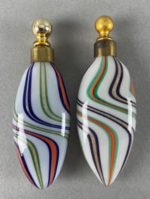 Group of 2 Art Glass Perfume Bottles