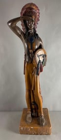 Native American Chief Plaster Statue