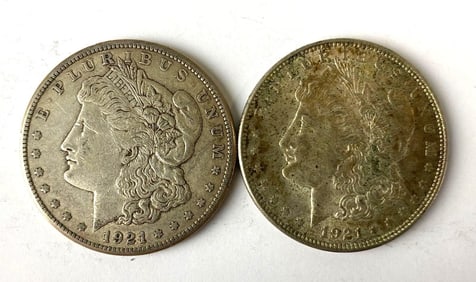 Group of (2) 1921 US Morgan Silver Dollars