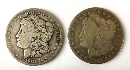 Group of (2) US Morgan Silver Dollars