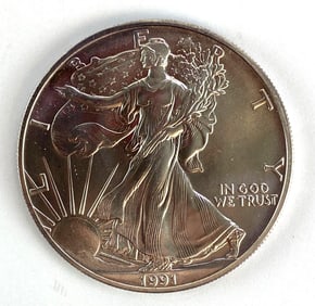 1991 US Silver American Eagle 1oz Silver Dollar