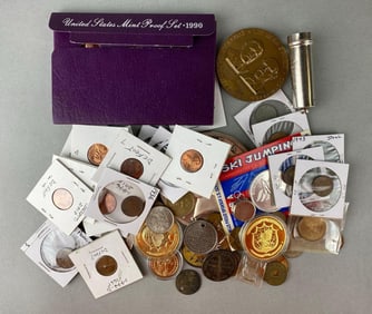 Group of Assorted Coins and More