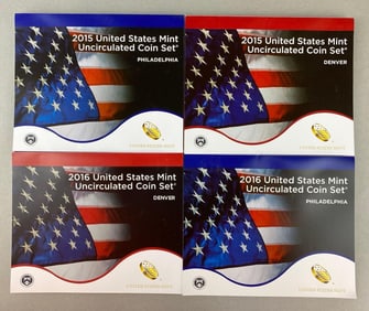 Group of (4) UNC US Mint Coin Sets