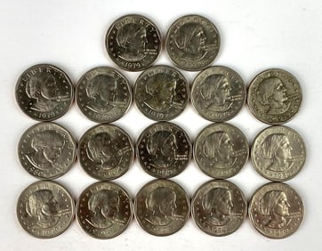 Group of 17 Susan B Anthony Dollars